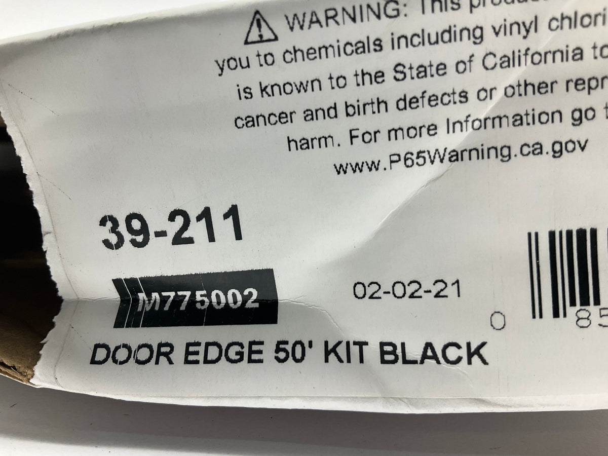 Cowles 39-211 5/16'' Wide Black Door Edge Guard Molding Trim ''U'' Shape, 50 Feet
