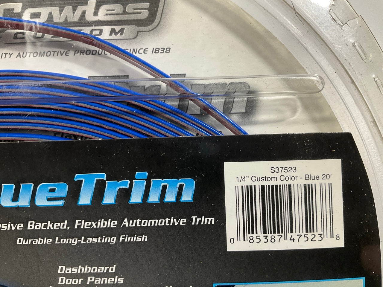 Cowles S37523 Universal Flexible Blue Adhesive Backed Molding Trim 1/4'' X 20'