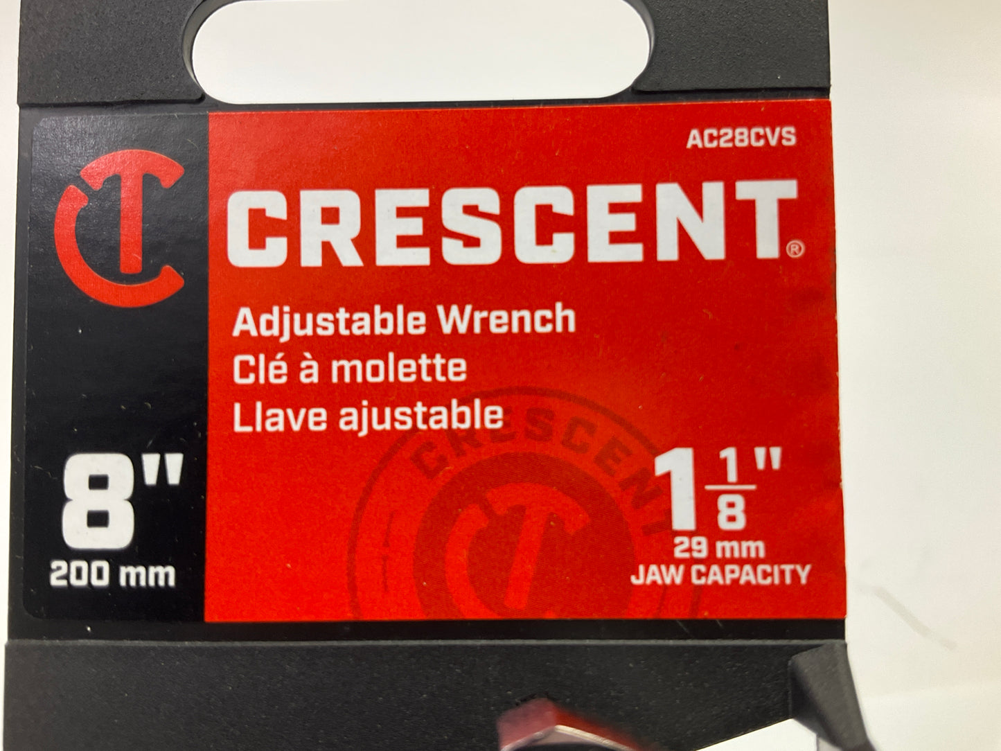 Crescent 8'' Adjustable Crescent Wrench Chrome Finish (1-1/8'' Max Jaw Capacity)