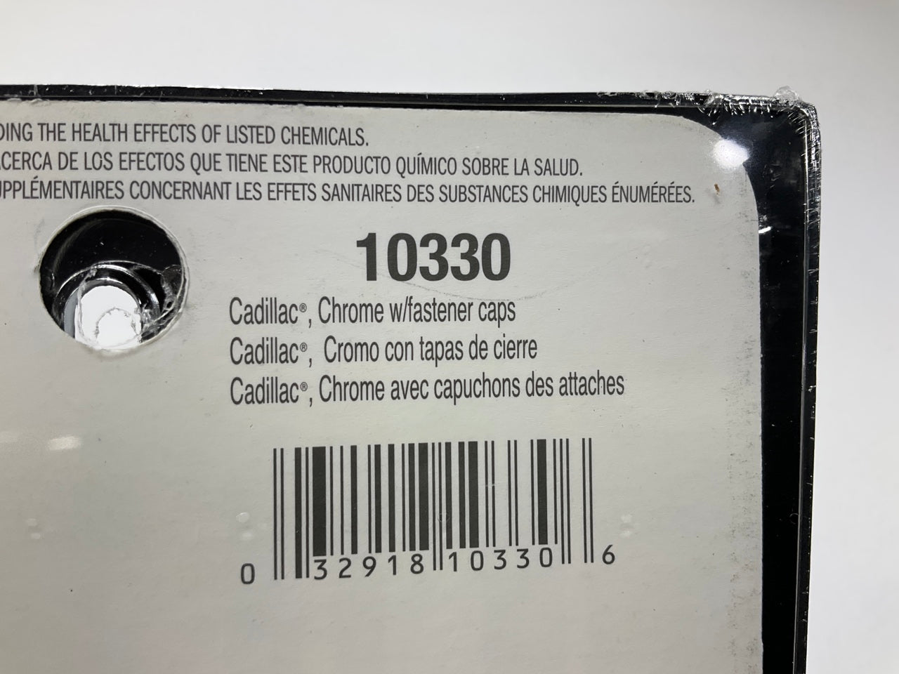 (2) Cruiser 10330 Cadillac Chrome License Plate Frame W/ Fastener Caps