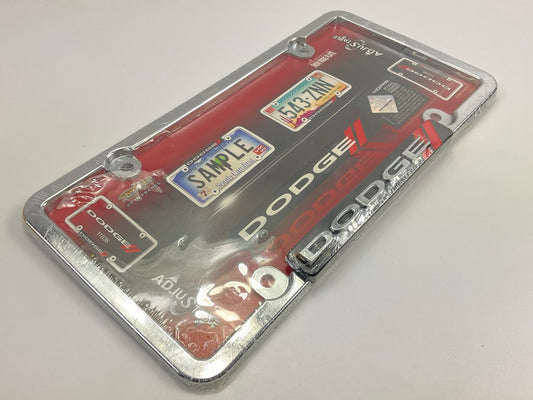 (2) Cruiser 11036 License Plate Frame, Chrome / Red For Dodge