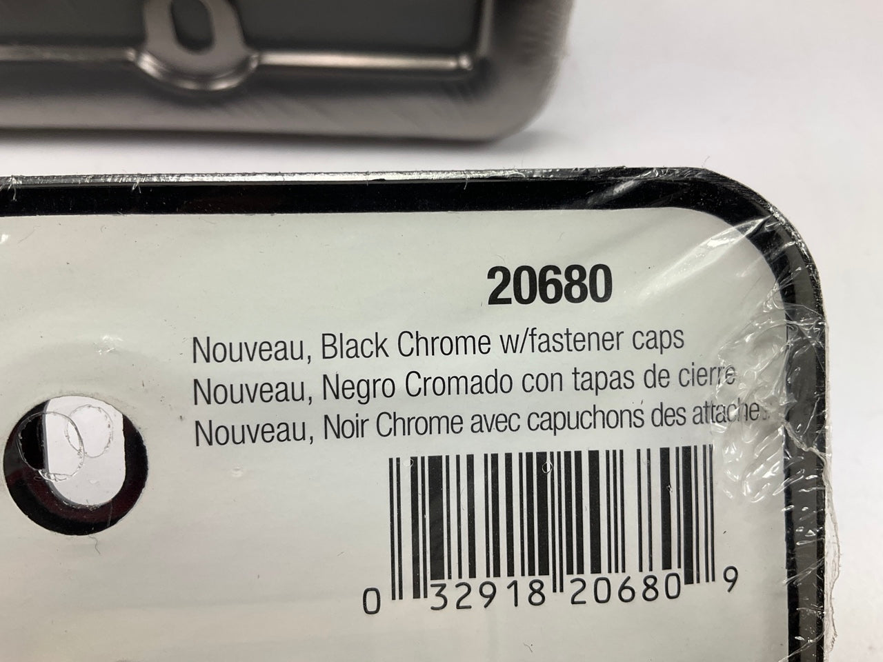 (2) Cruiser 20680 Nouveau License Plate Frame, Black Chrome W/ Fastener Caps