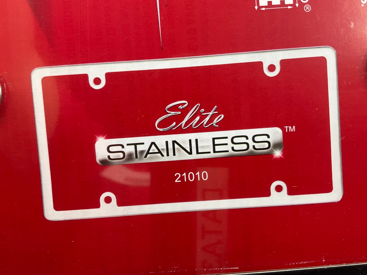 (2) Cruiser 21010 UNIVERSAL Elite Stainless License Plate CHROME Frame