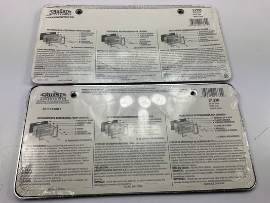 (2) Cruiser 21330 Slim Rim License Plate Frame, Chrome