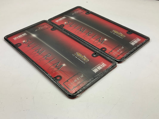 (2) Cruiser 21350 Slim Rim License Plate Frames, No Logo, Black