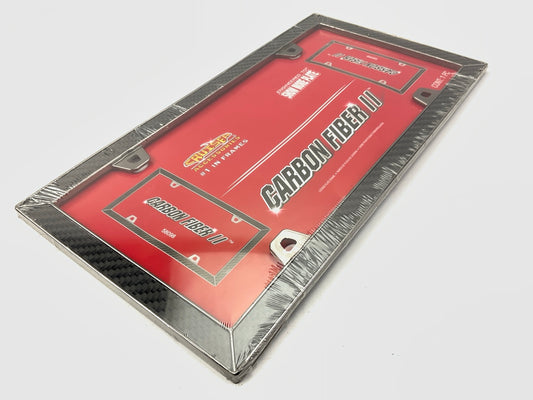 (2) Cruiser 58098 Carbon Fiber II License Plate Frames Carbon Fiber/Black Chrome