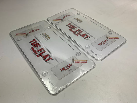 (2) Cruiser 76100 Tuf Flat Shield License Plate Frame, Clear