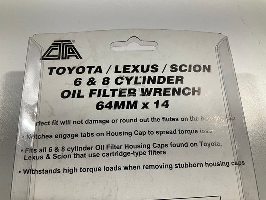 CTA 2465C Aluminum Engine Oil Filter Wrench Socket - 64mm X 14 Flute