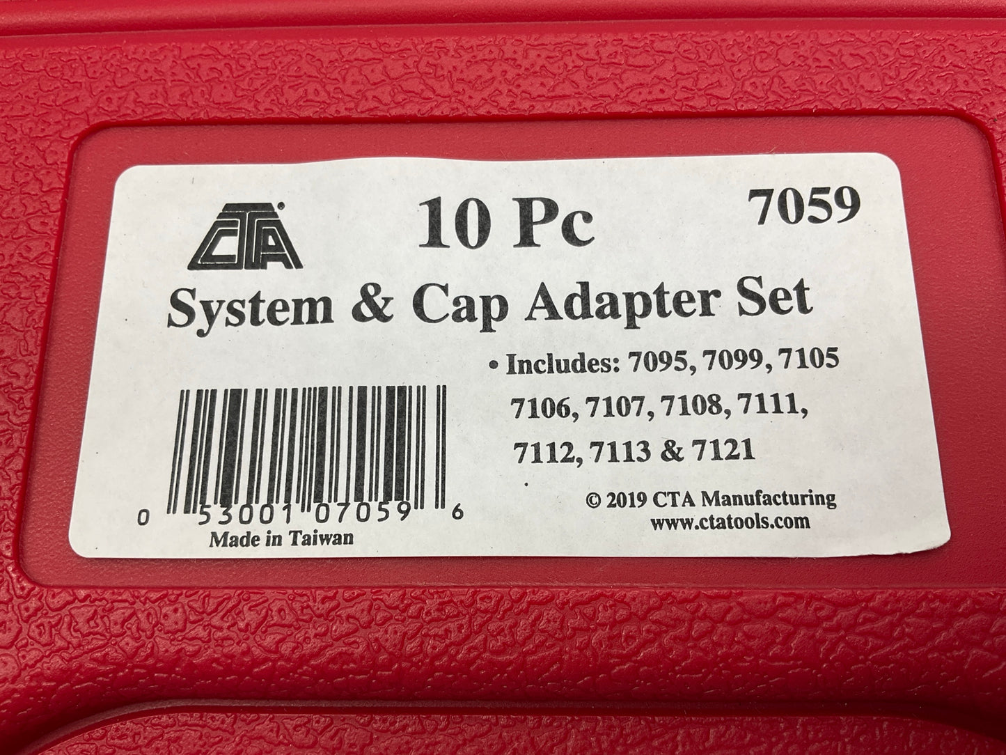 CTA 7059 Radiator Cooling System & Cap Pressure Tester Adapter Kit, 10 Piece