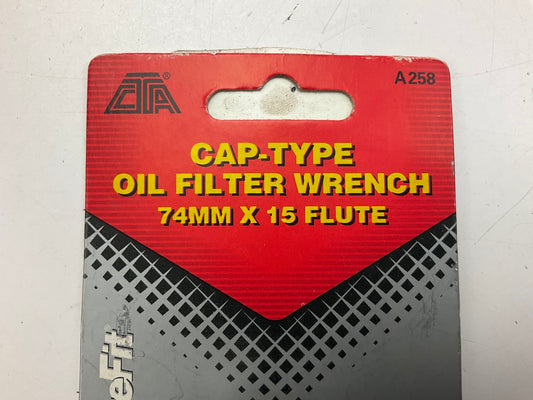 CTA A258 Cap Type Oil Filter Wrench - 74MM X 14 Flute, 3/8'' Drive