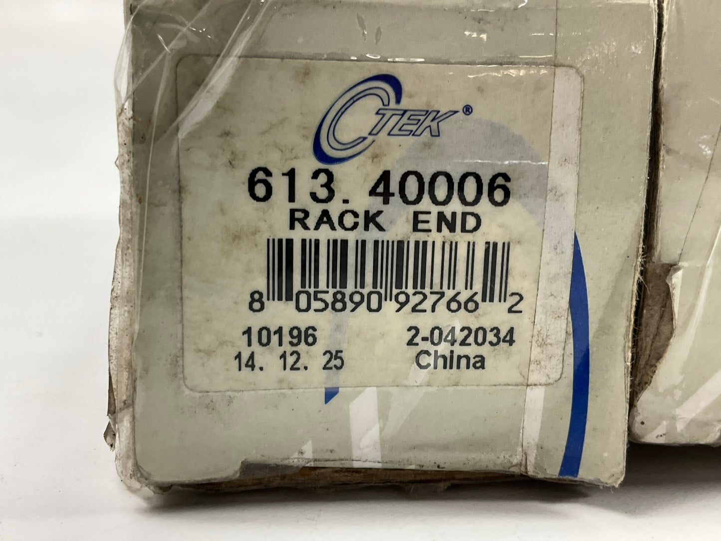 (2) Ctek 613.40006 FRONT INNER Steering Tie Rod End 1990-93 Honda Accord