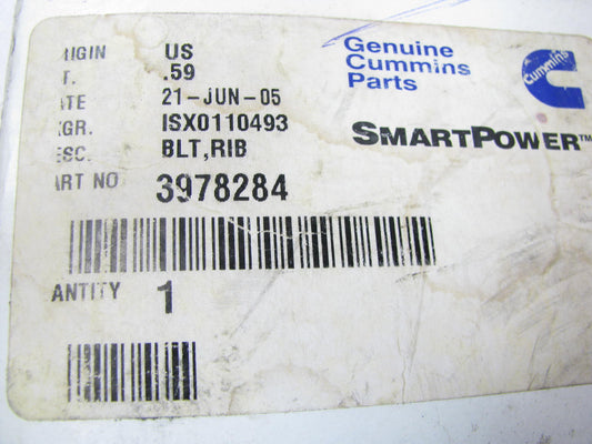 NEW - OEM Cummins 3978284 Serpentine Belt - 1.12'' X 94.50'' - 8 Ribs