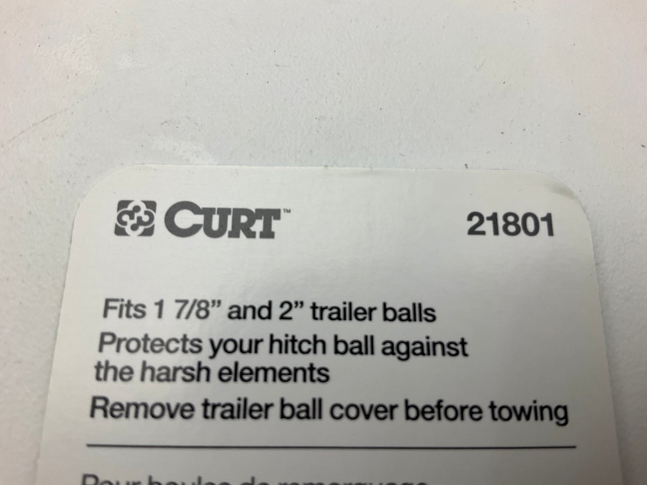 Curt 21801 Trailer Ball Cover (for 1-7/8'' Or 2'' Balls, Black Rubber)