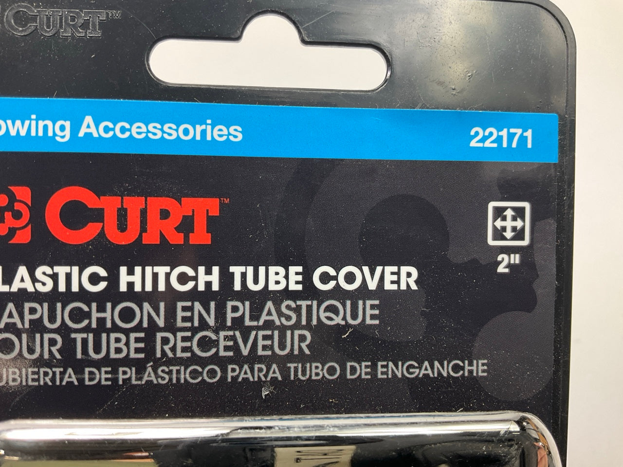 Curt 22171 2'' Chrome Plastic Hitch Tube Cover