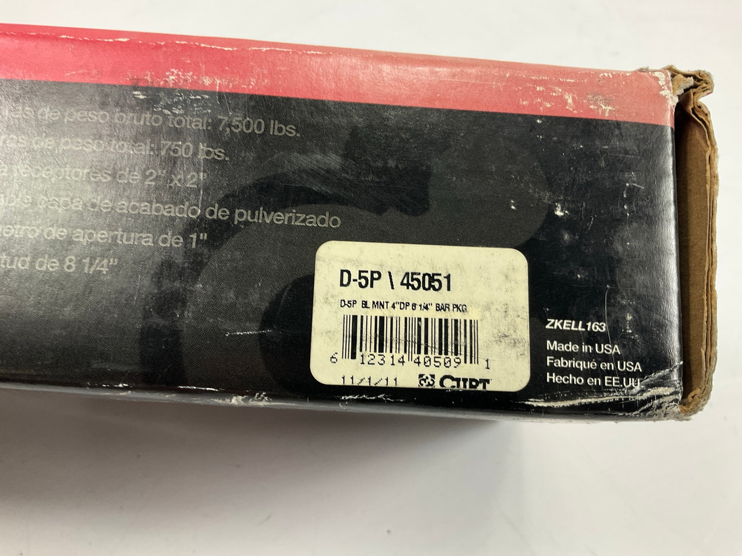 Curt 45051 Class 3 Ball Mount (2'' Shank, 7,500 Lbs. 4'' Drop, 8-1/4'' Long)
