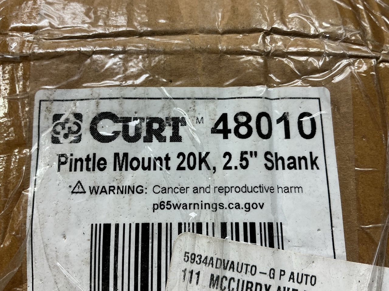 CURT 4801 Pintle Hook Hitch 20K Lbs For 2.5'' Receiver Standard Shank Heavy Duty