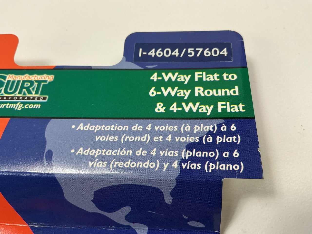 CURT 57604 Dual-Output Trailer Connector Adapter (Add 6-Way Round To 4-Way Flat)