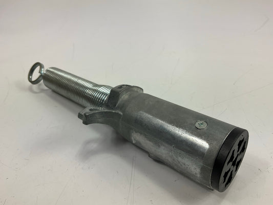 Curt 58180 7-Way Round Connector Plug With Spring (Trailer Side)