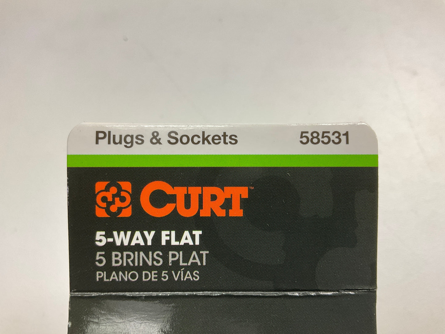 Curt 58531 5-Way Flat Connector Socket With 60'' Wires (Vehicle Side)