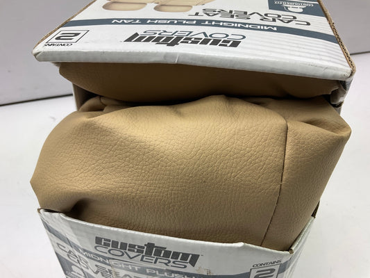 Custom Accessories 40348 Universal Midnight Plush Tan Low Back Seat Covers 2 PCS
