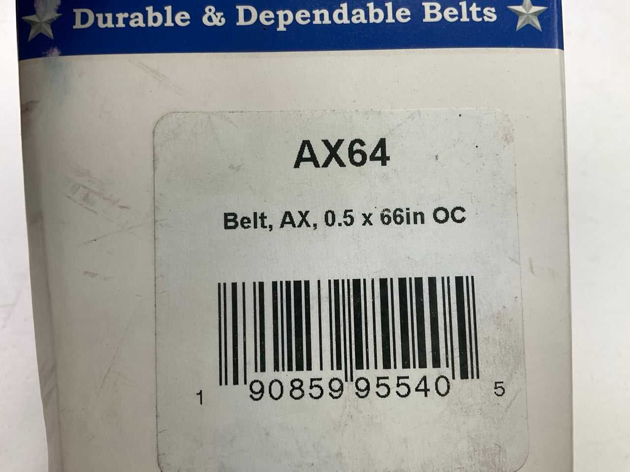 D&D AX64 Cogged Industrial Accessory Drive Belt - 1/2'' X 66''