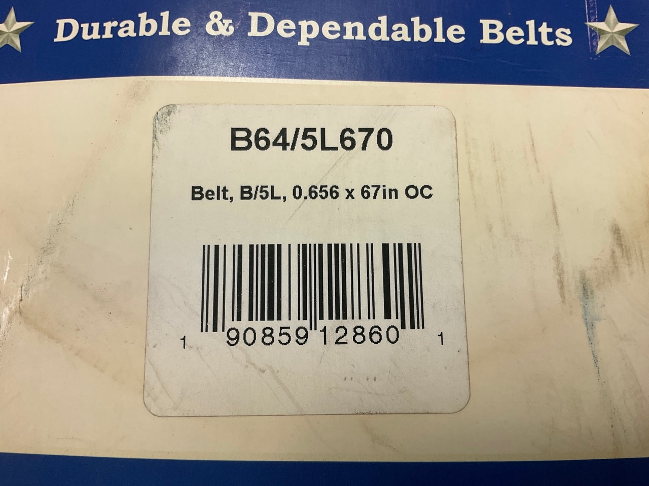 D&D B64-5L670 Lawn & Garden Power Equipment Accessory Drive Belt - 5/8'' X 67''