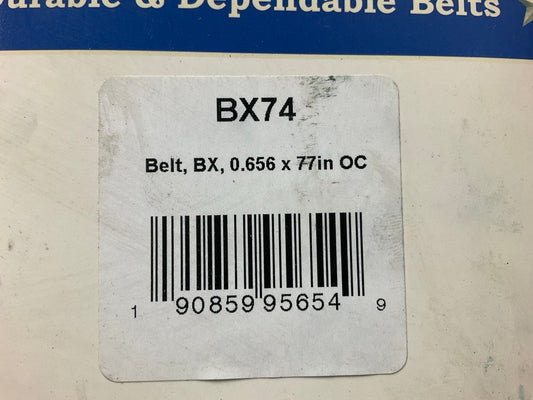 D&D BX74 Cogged Industrial Accessory Drive Belt - 5/8'' X 77''