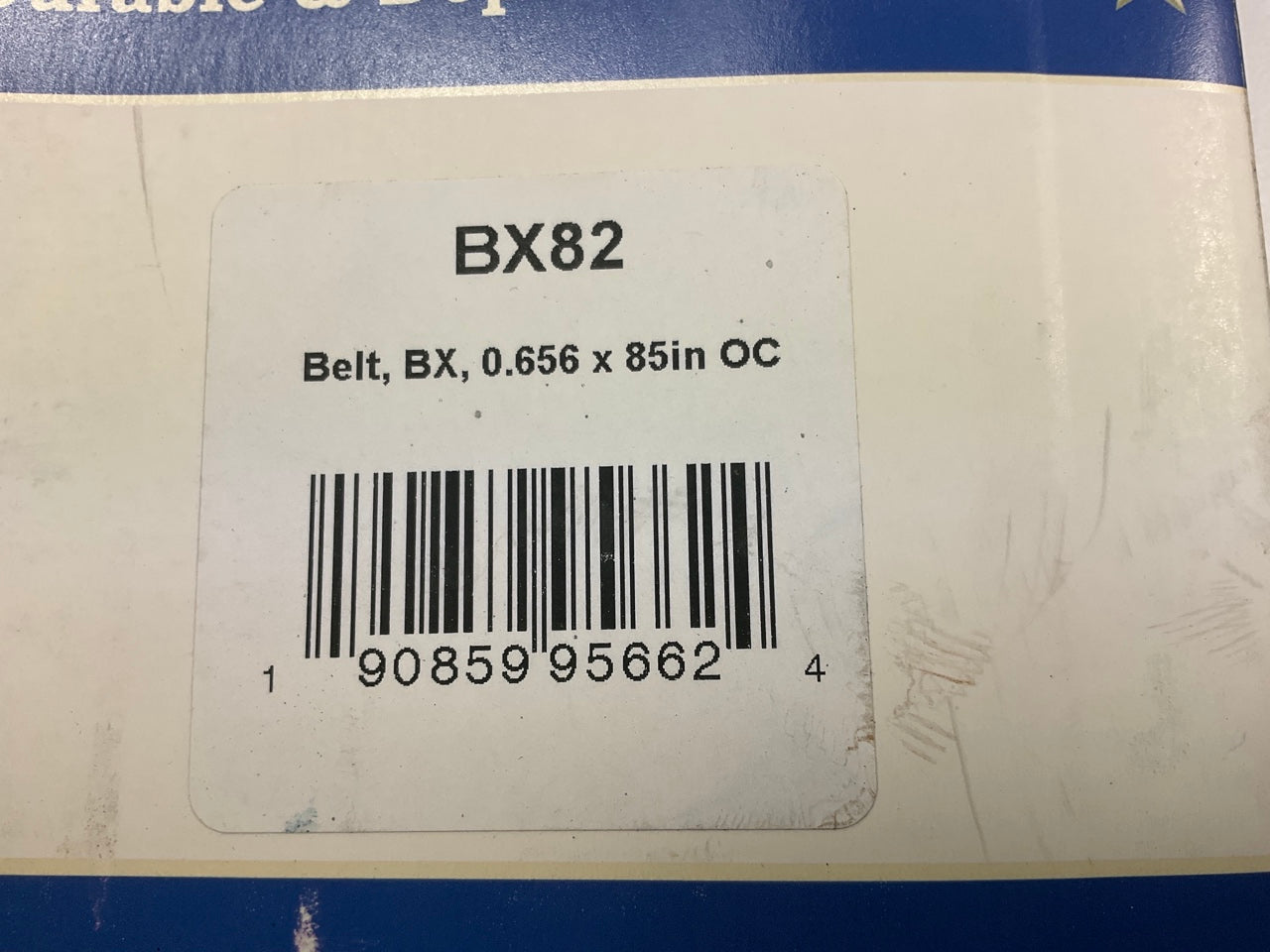 D&D BX82 Cogged Industrial Accessory Drive Belt - 5/8'' X 85''