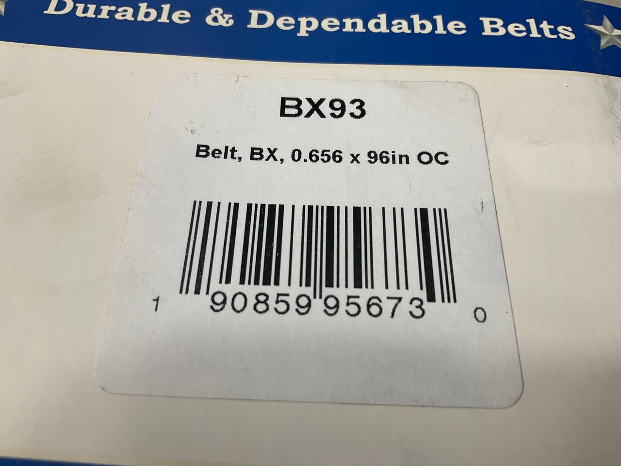 D&D BX93 Cogged Industrial Accessory Drive Belt - 5/8'' X 96''