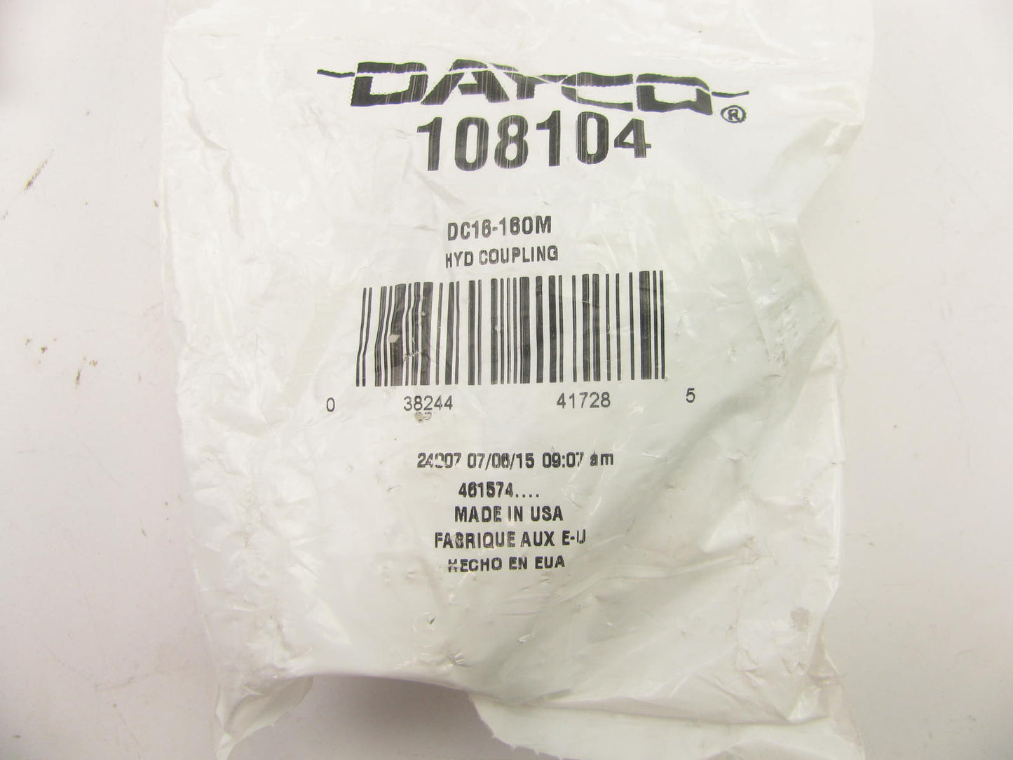 Dayco 108104 Hydraulic Crimp Fitting Male O-Ring Face Seal 1'' Hose ID