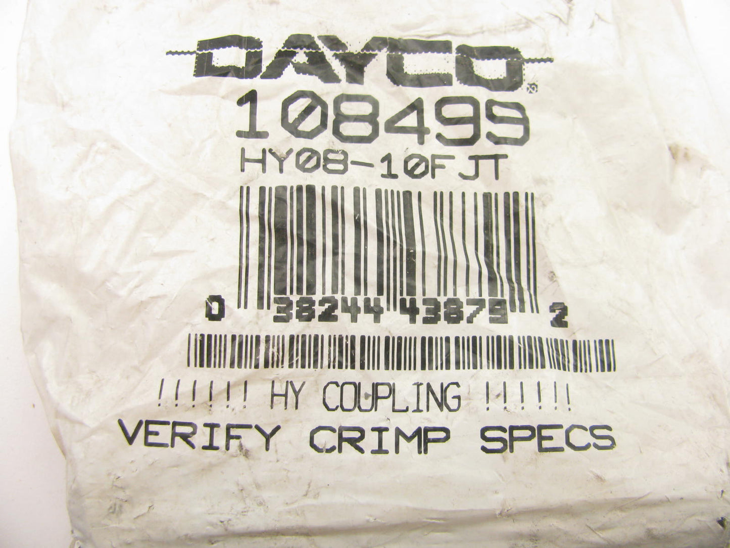 Dayco 108499 Hydraulic Crimp Fitting Straight Female Swivel 37 Flare JIC 1/2''