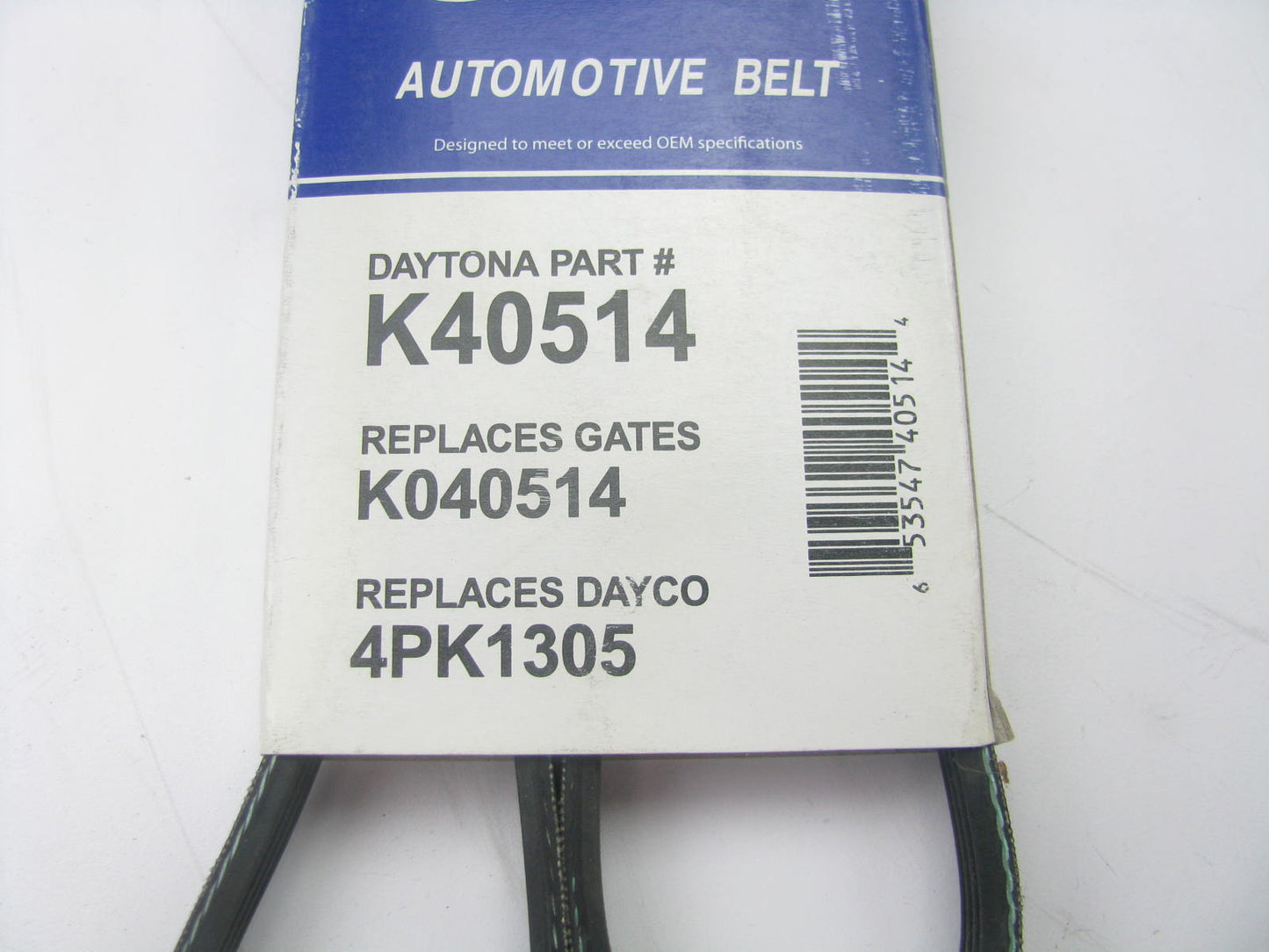Daytona K40514 Serpentine Belt - 0.54'' X 51.5'' - 4 Ribs
