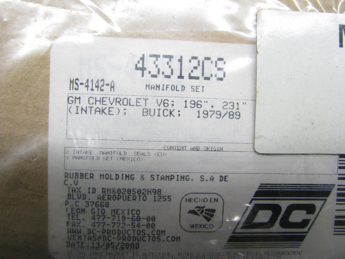 Dc Gaskets 43312CS Intake Valley Pan Gasket Set