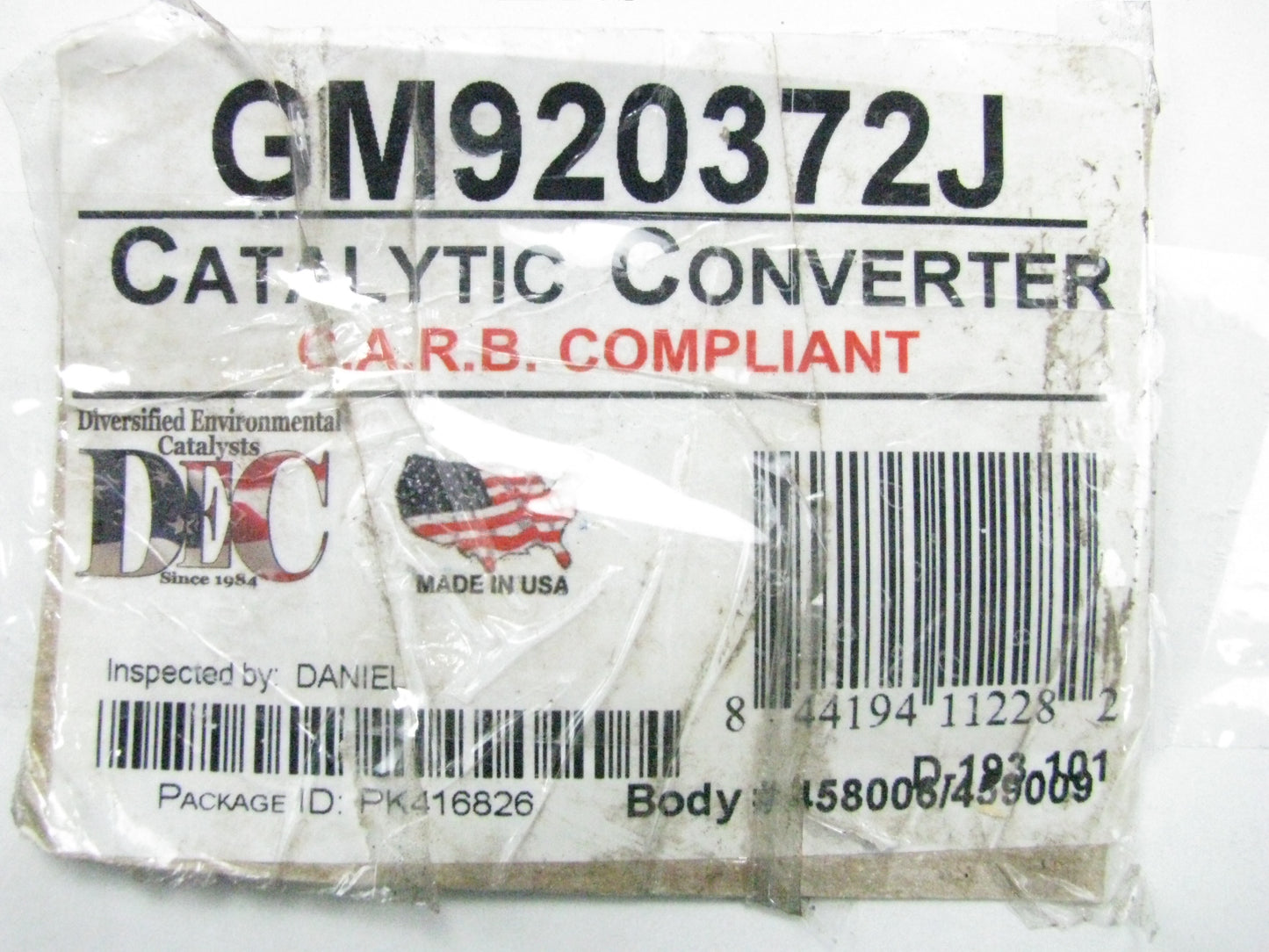 DEC GM920372J Catalytic Converter 00-05 GMC Safari Chevrolet Astro 4.3L - CARB