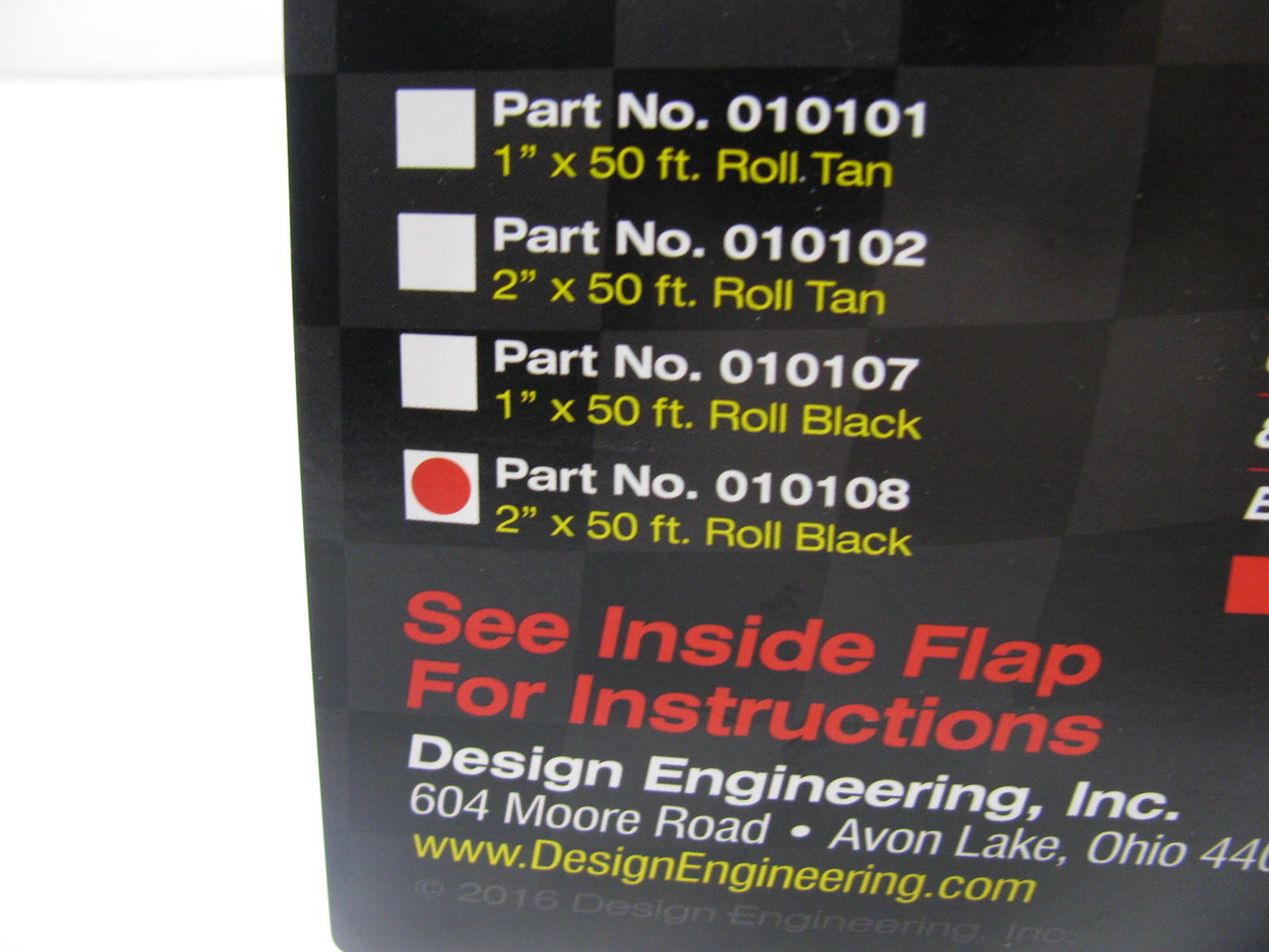 Design Engineering DEI 010108 Exhaust System Wrap Roll, Black, 2''x50'