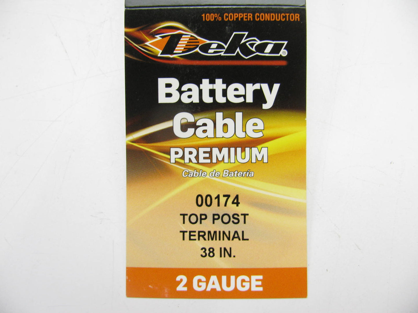 Deka 00174 38'' Long Red Positive Battery Cable, 2-Gauge, Top Post