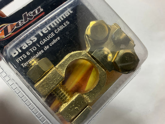 High Quality Heavy Duty BRASS Top Post Battery Terminals (PAIR) 1-6 AWG Cable