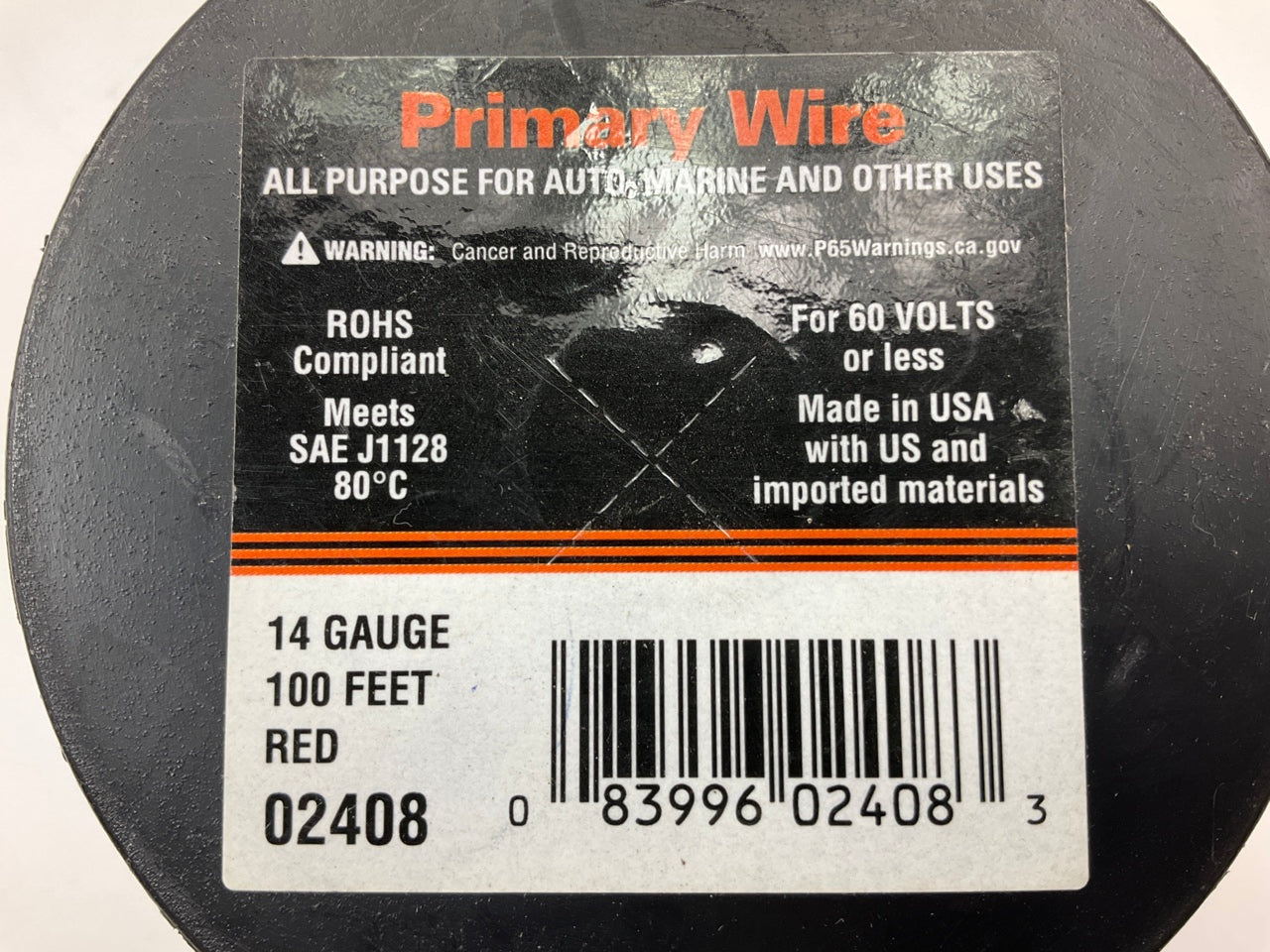 Deka 02408 Automotive Primary Wire, Red, 14 Gauge X 100' Long