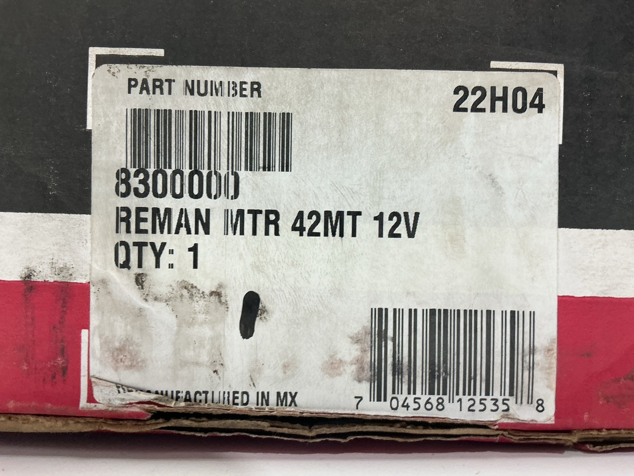 REMAN. Delco-remy 8300000 42MT Starter, 12 Volt, CW Rotation, 11 Tooth
