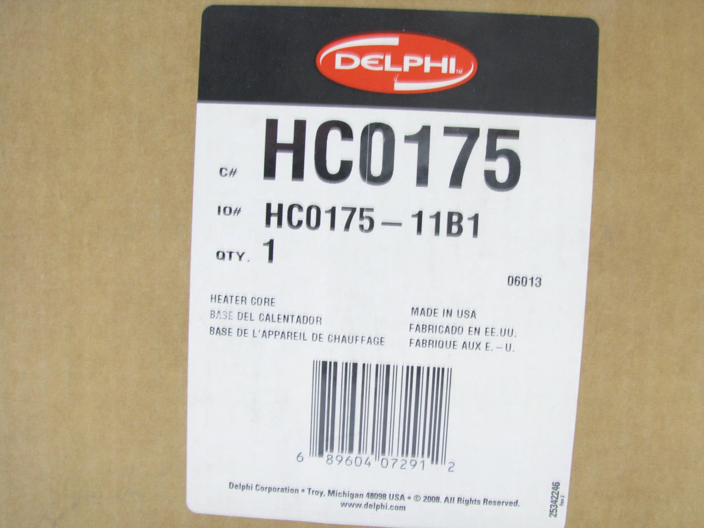 Delphi HC0175 HVAC Heater Core - W/O HD Heater