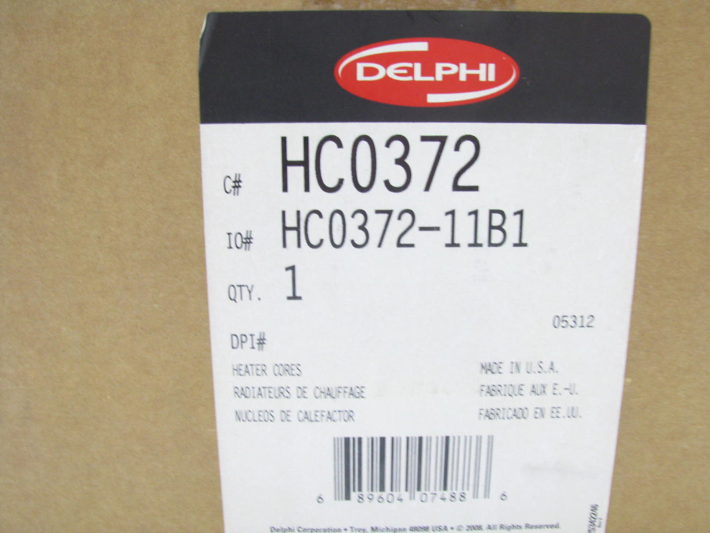 Delphi HC0372 HVAC Heater Core