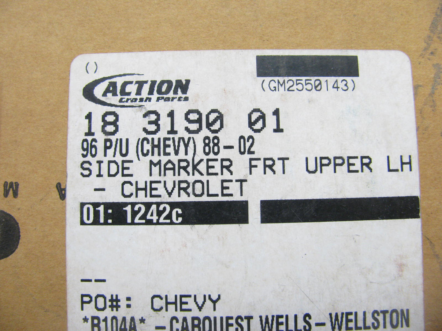 Depo 18-3190-01 FRONT LEFT UPPER Side Marker Reflector