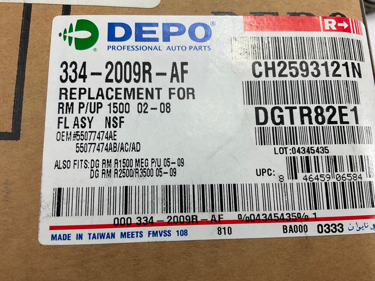 Depo 334-2009R-AF Right Fog Light Lamp