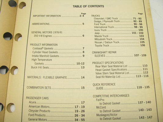 Detroit Gasket PER30-95 Engine Remanufacturer Gasket Catalog - 149 Pages