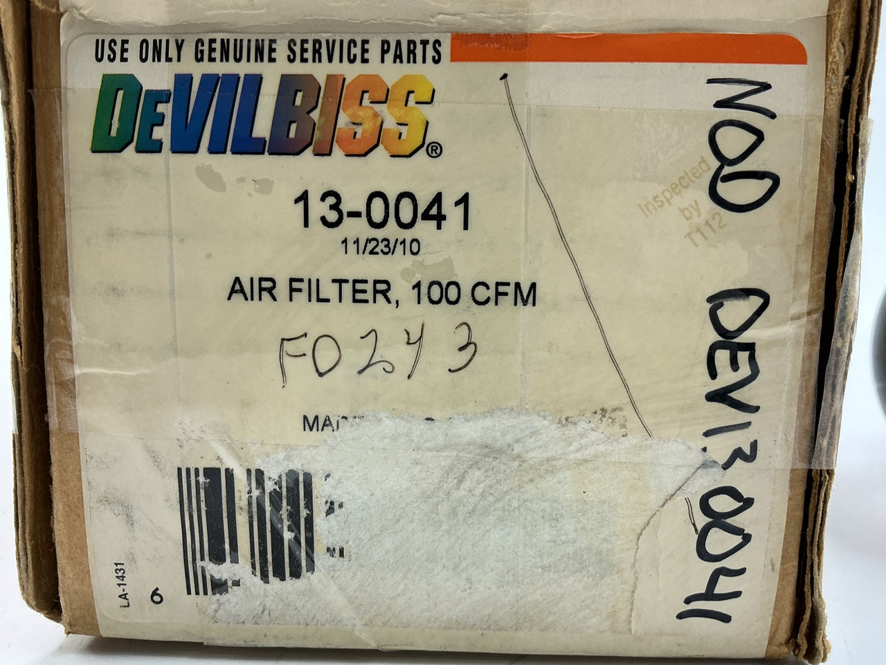 Missing Bowl - DeVilbiss 130041 Clean Air 100 CFM Air Line Control Unit / Filter