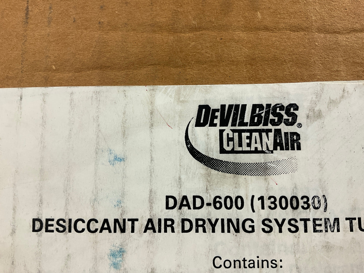 MISSING FILTER - DEVILBISS 130030 Desiccant Refill Use With DAD500 Air Dryer