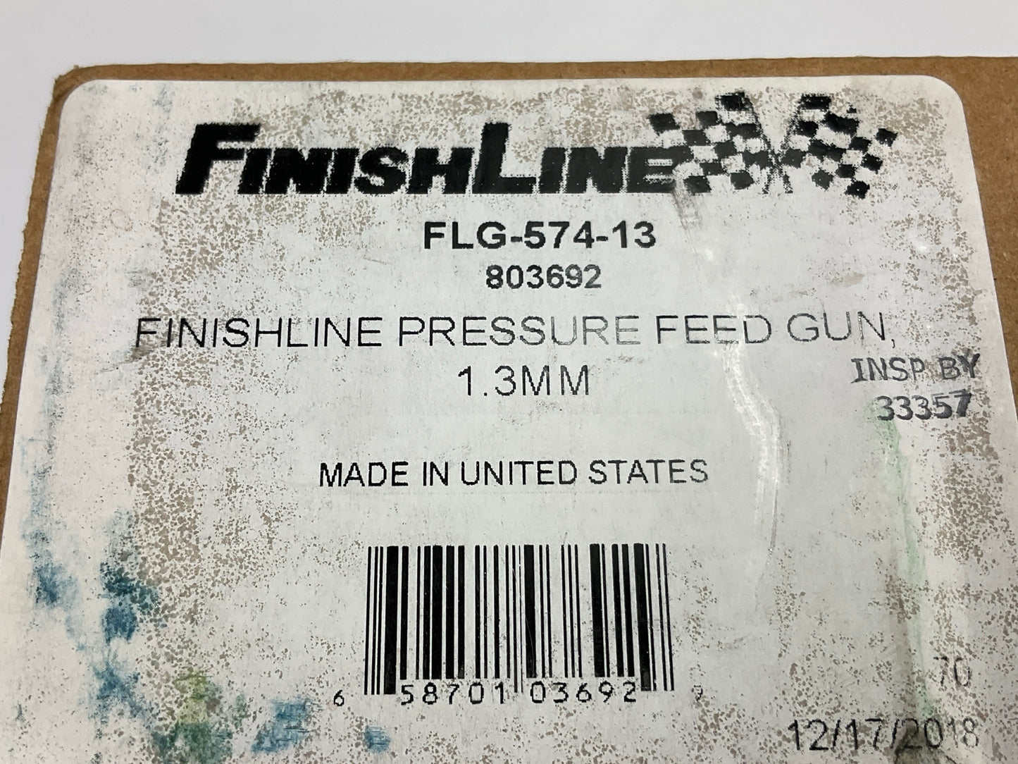 DeVilbiss 803692 FinishLine FLG-4 Pressure Feed Spray Gun W/ Gauge FLG-574-13