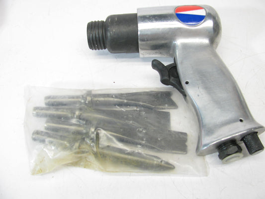 New Devilbiss AT30 Pneumatic Air Chisel Hammer Kit With 4 Air Chisels
