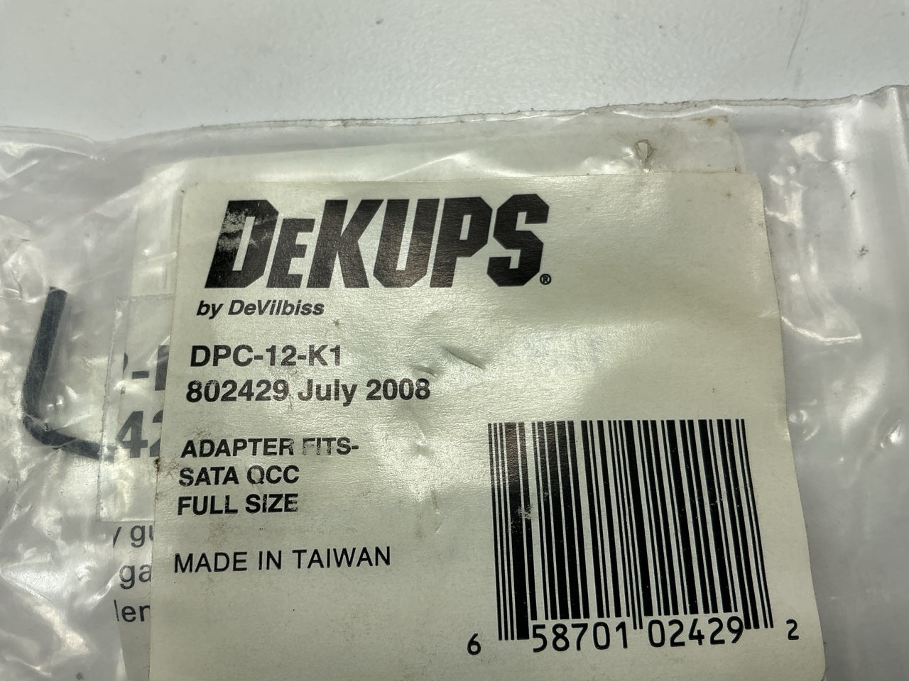 Devilbiss 802429 / DPC-12-K1 Spray Gun Adapter For SATA QCC Full Size