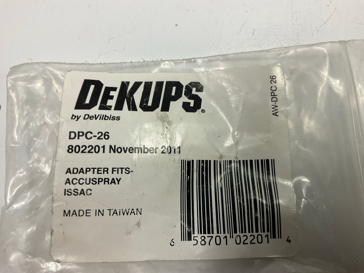 Devilbiss Dekups DPC-26 Spray Gun Adapter# 802201 3/8-18 NPSM Female